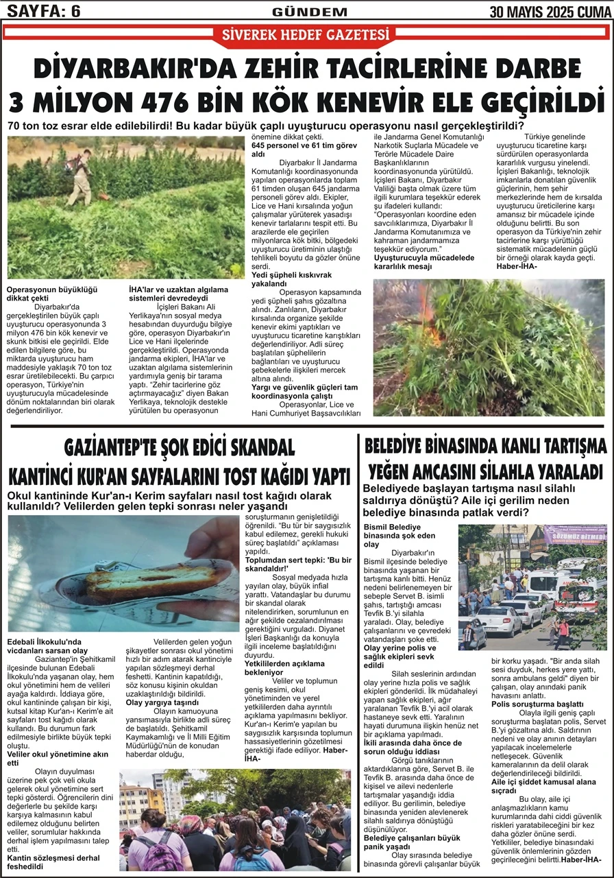30.05.2025 Tarihli Gazetemiz