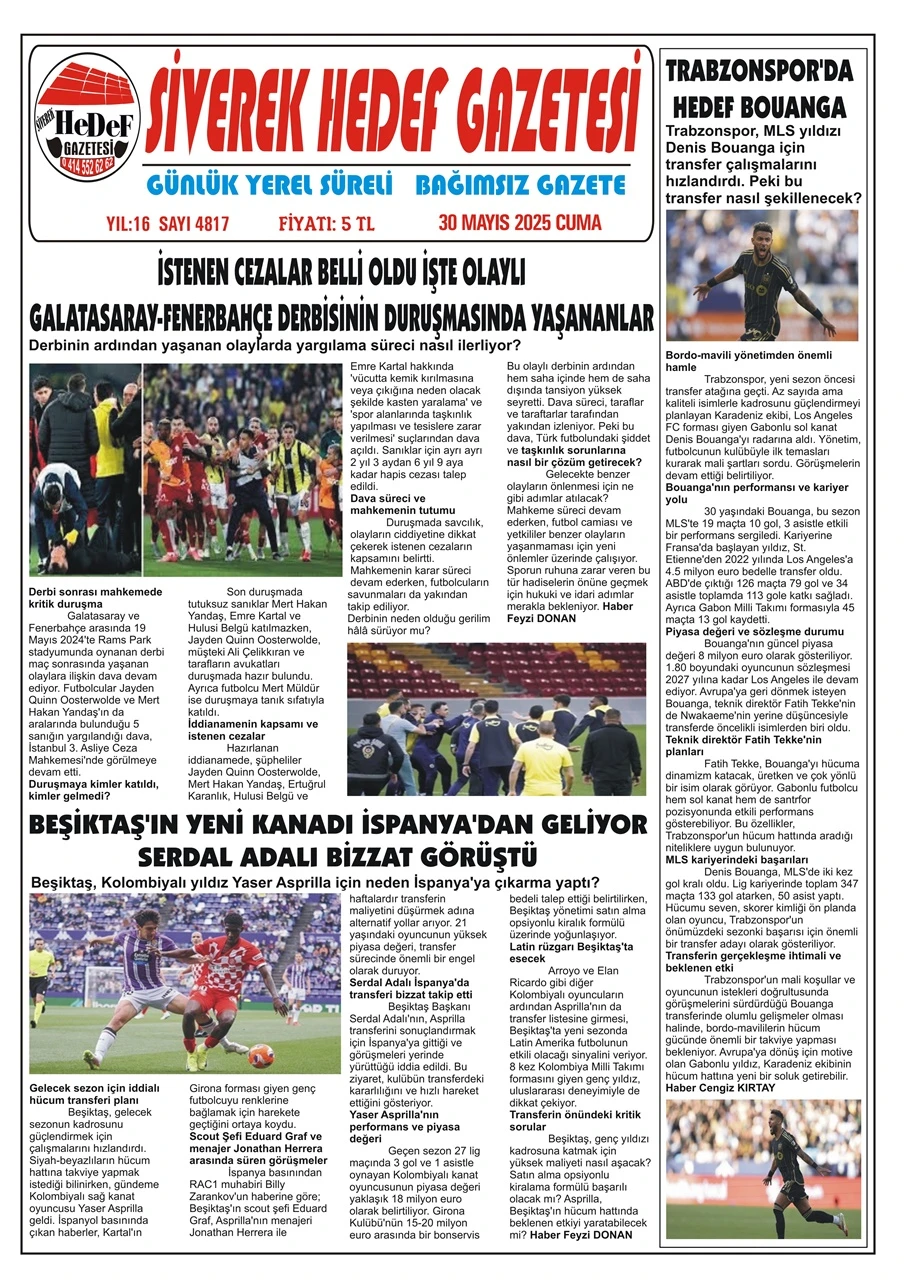 30.05.2025 Tarihli Gazetemiz
