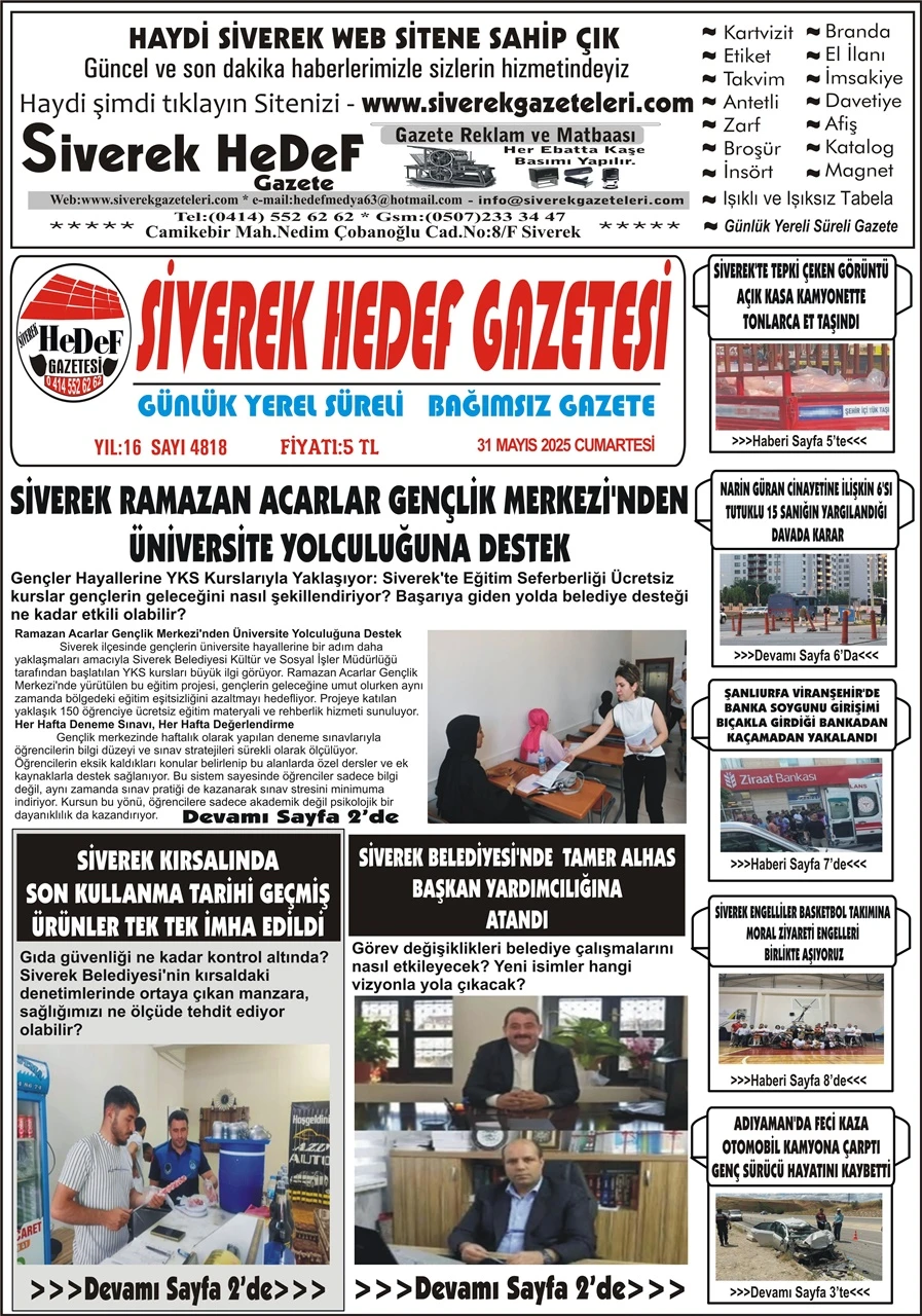 31.05.2025 Tarihli Gazetemiz