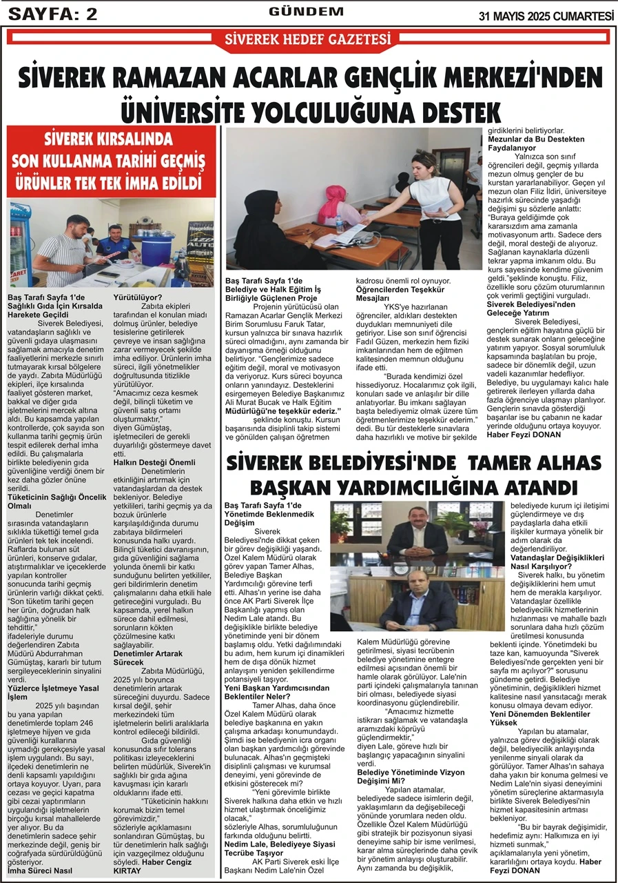 31.05.2025 Tarihli Gazetemiz