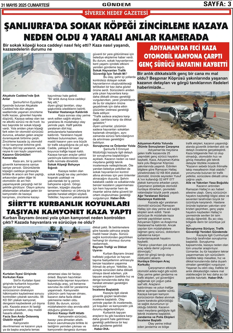 31.05.2025 Tarihli Gazetemiz