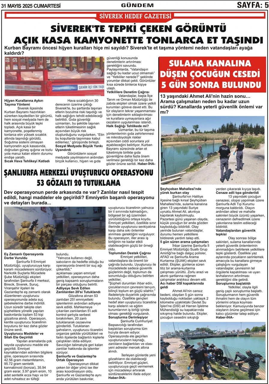 31.05.2025 Tarihli Gazetemiz