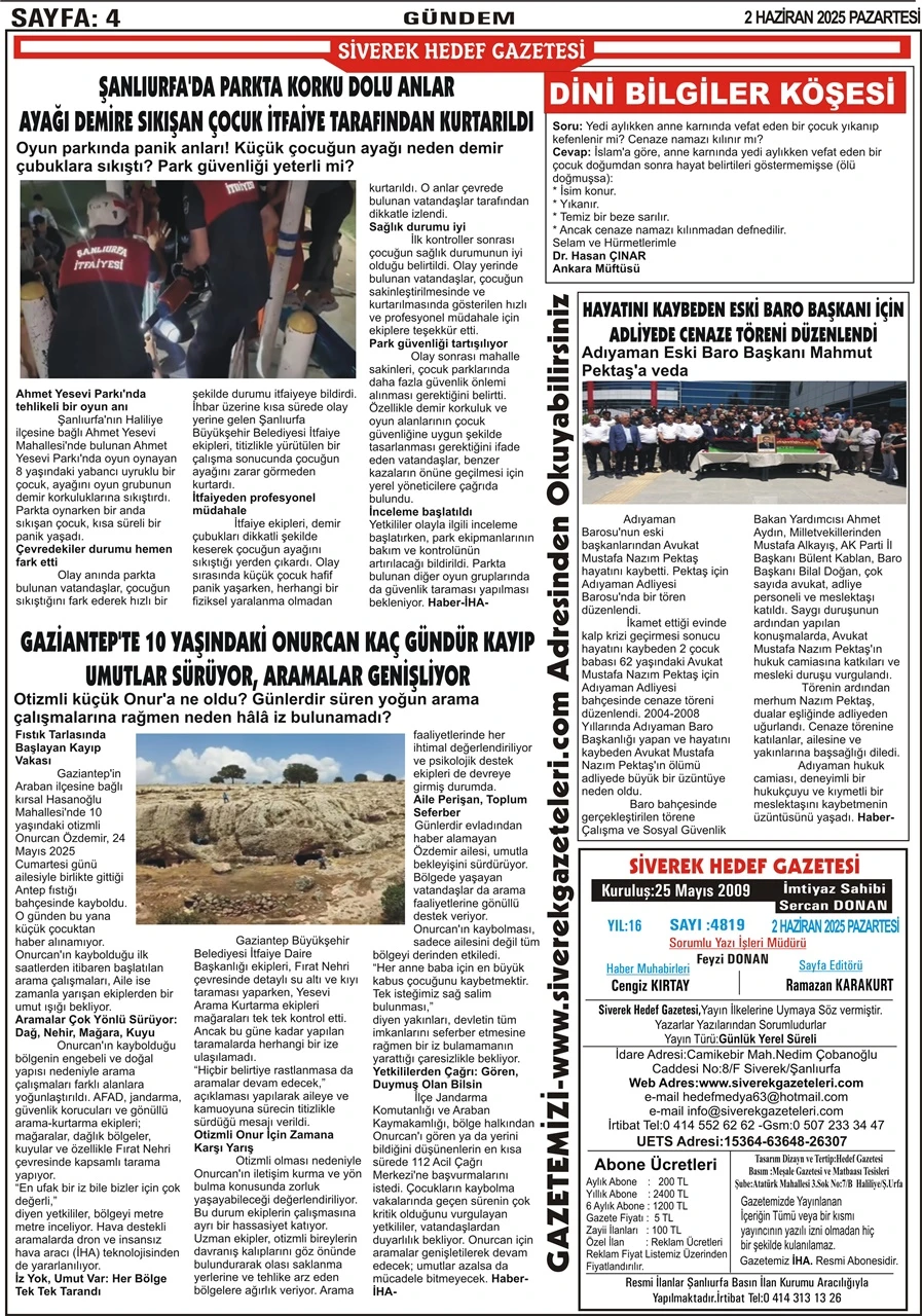 2.06.2025 Tarihli Gazetemiz