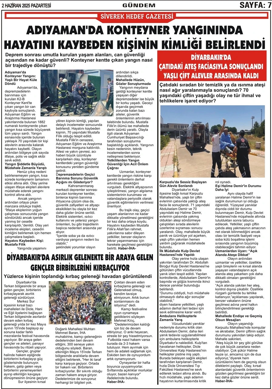 2.06.2025 Tarihli Gazetemiz