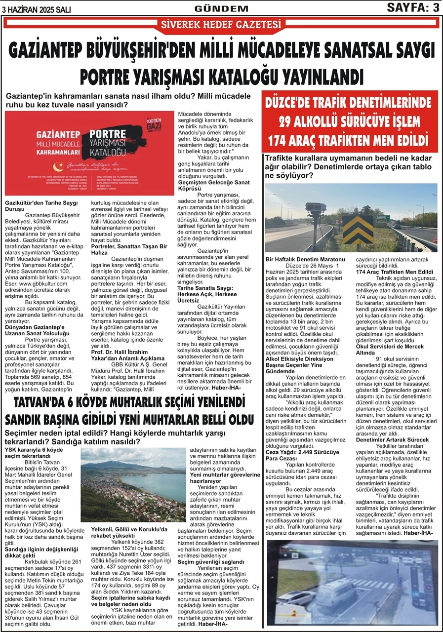 3.06.2025 Tarihli Gazetemiz