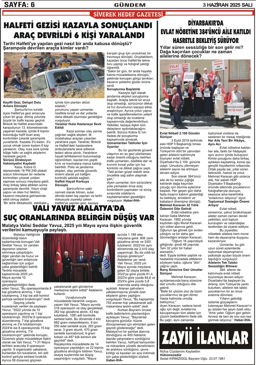 3.06.2025 Tarihli Gazetemiz
