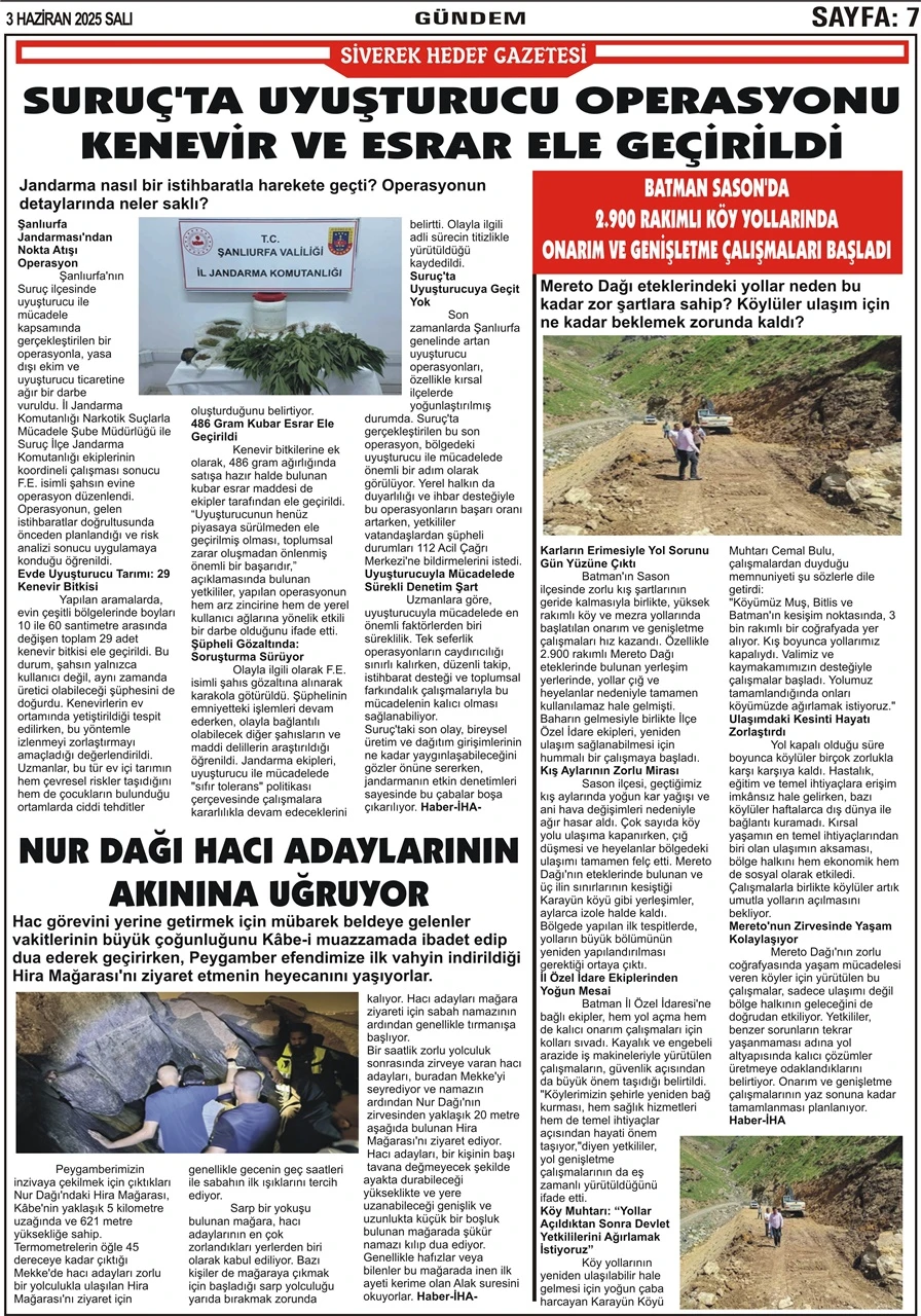 3.06.2025 Tarihli Gazetemiz