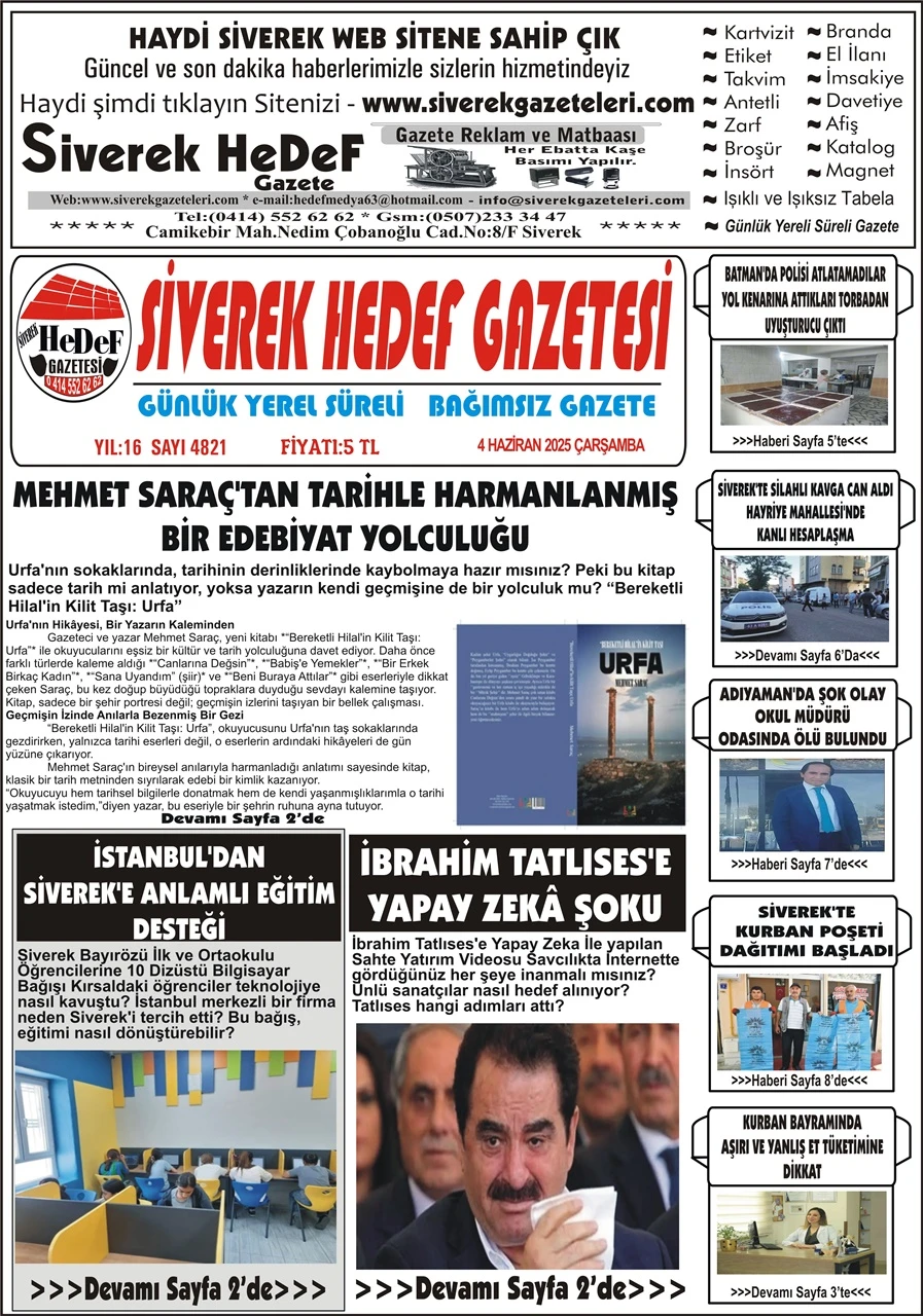 4.06.2025 Tarihli  Gazetemiz