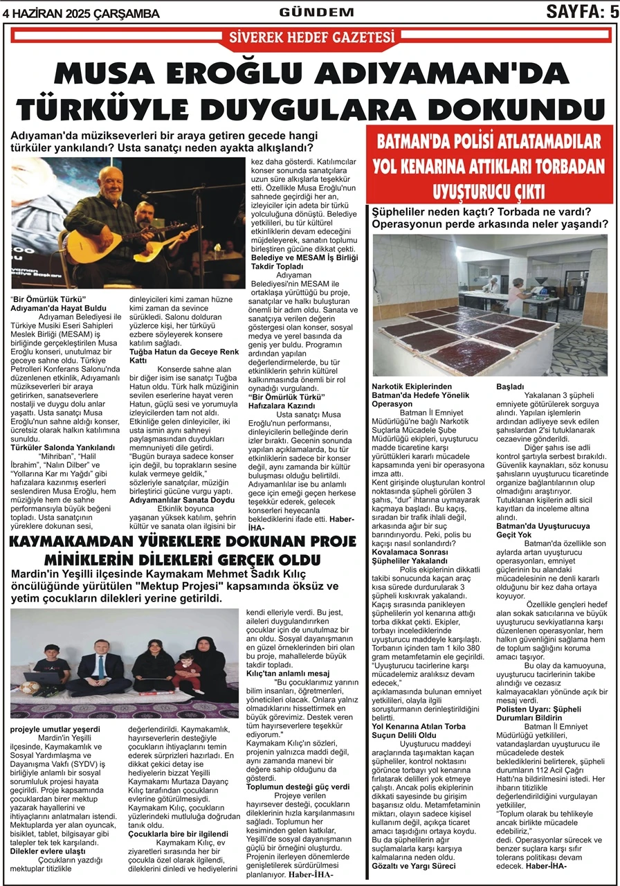 4.06.2025 Tarihli  Gazetemiz