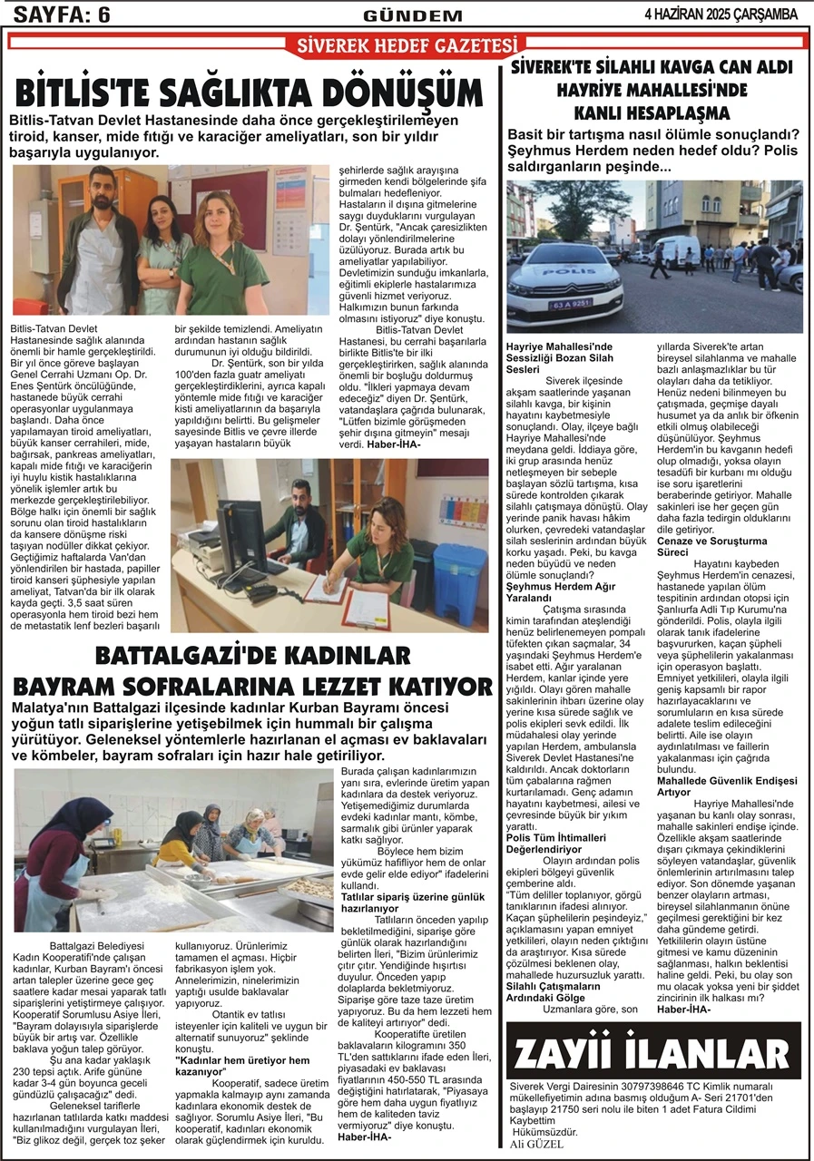 4.06.2025 Tarihli  Gazetemiz