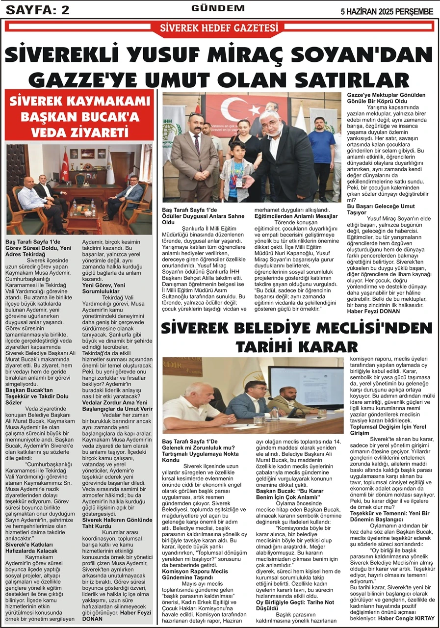 5.06.2025 Tarihli Gazetemiz