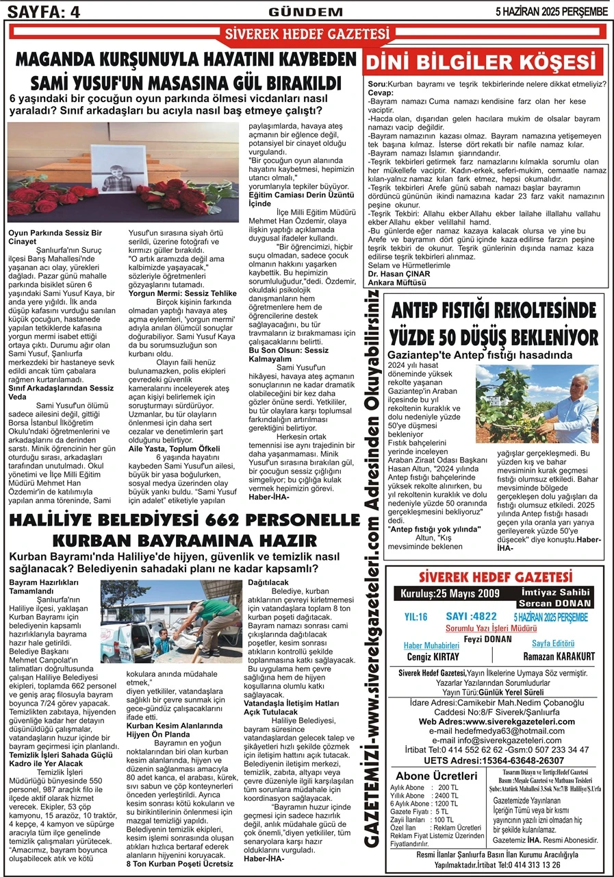 5.06.2025 Tarihli Gazetemiz