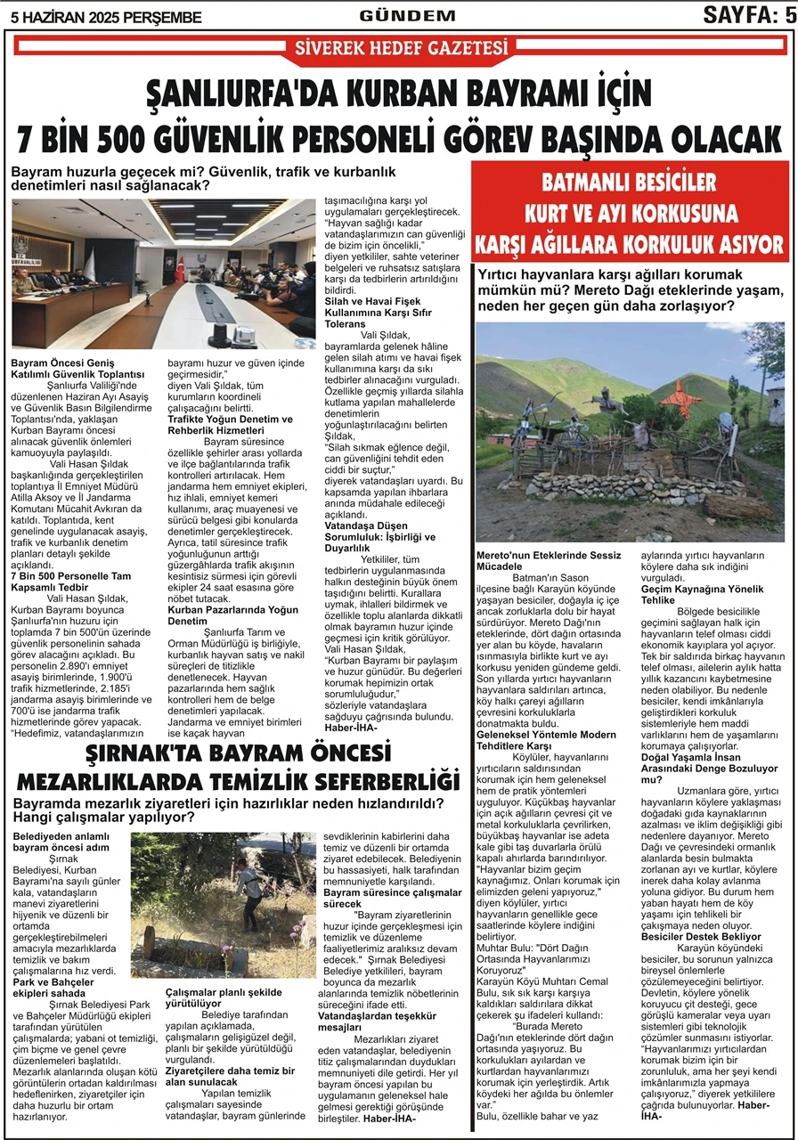 5.06.2025 Tarihli Gazetemiz