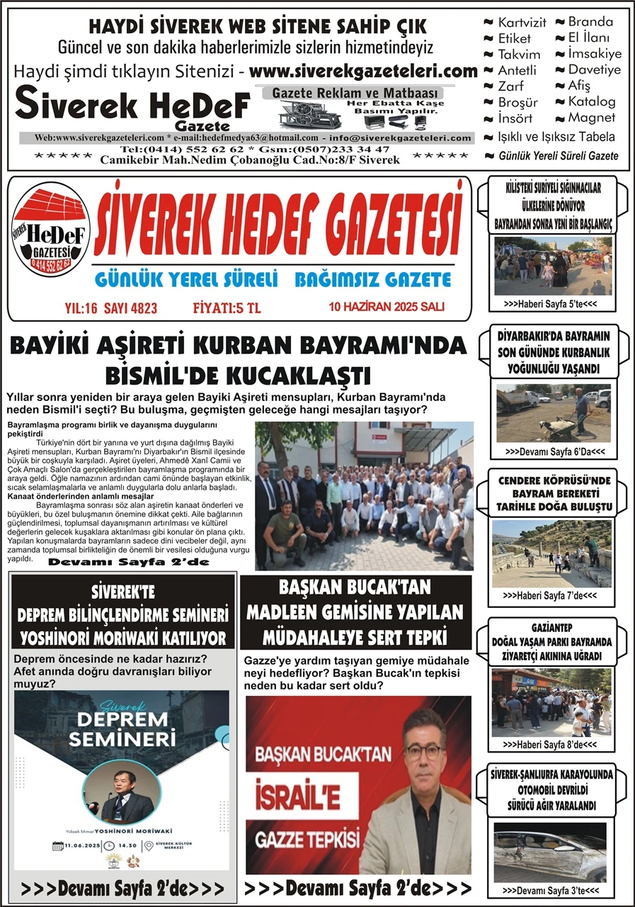 10.06.2025 Tarihli Gazetemiz