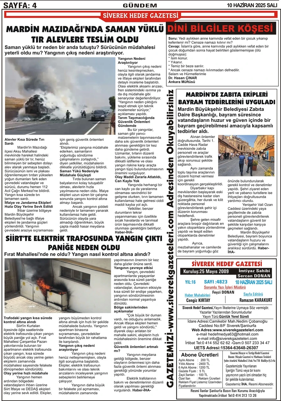 10.06.2025 Tarihli Gazetemiz
