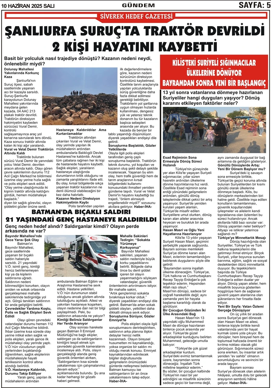 10.06.2025 Tarihli Gazetemiz