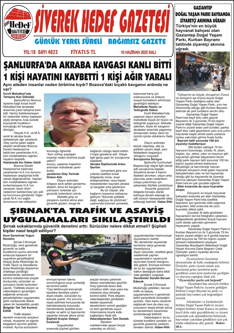 10.06.2025 Tarihli Gazetemiz