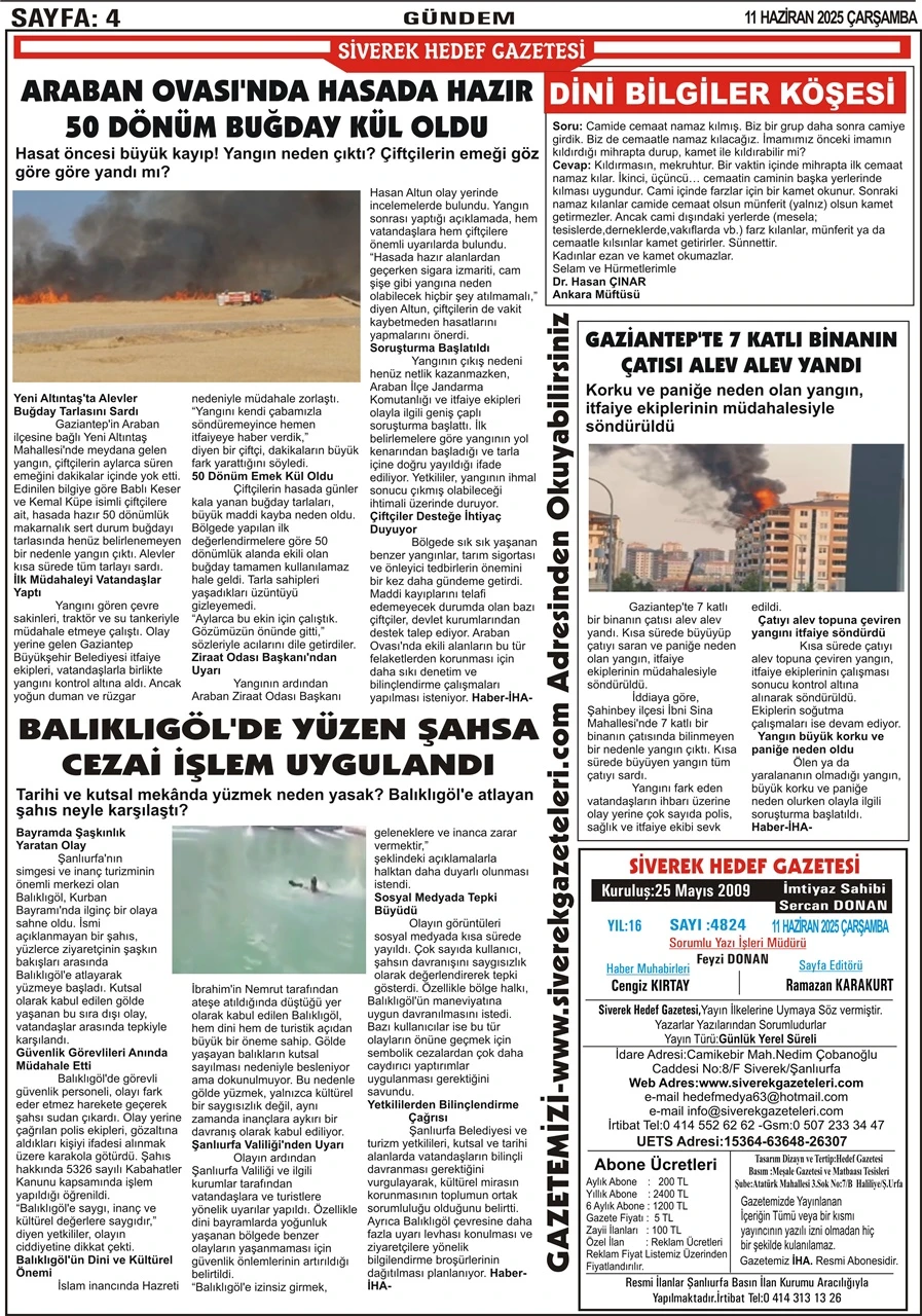 11.06.2025 Tarihli Gazetemiz