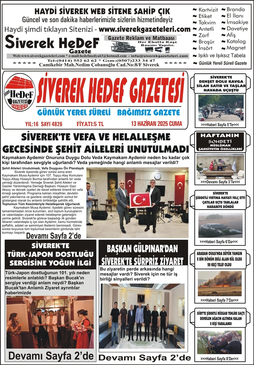 13.06.2025 Tarihli Gazetemiz