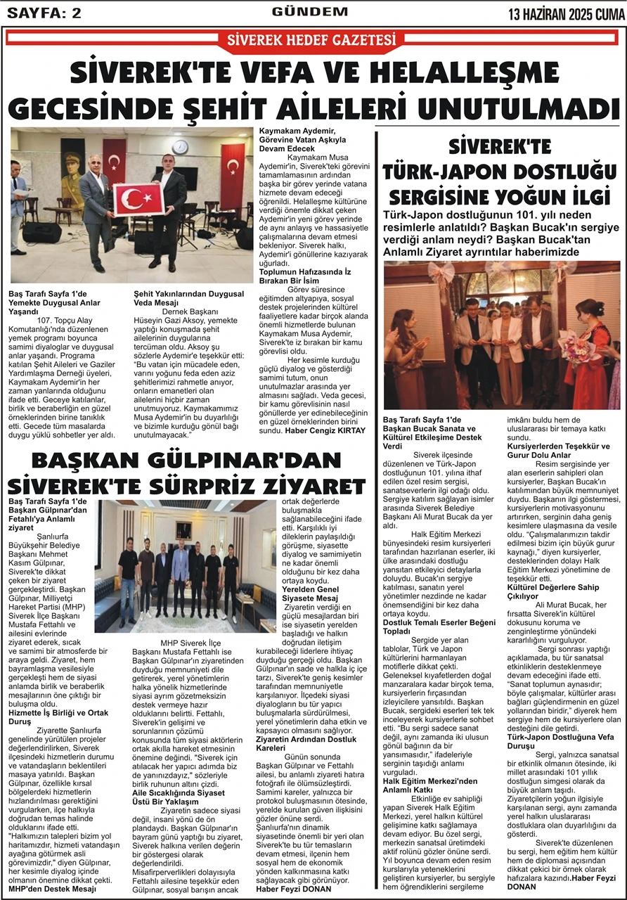 13.06.2025 Tarihli Gazetemiz