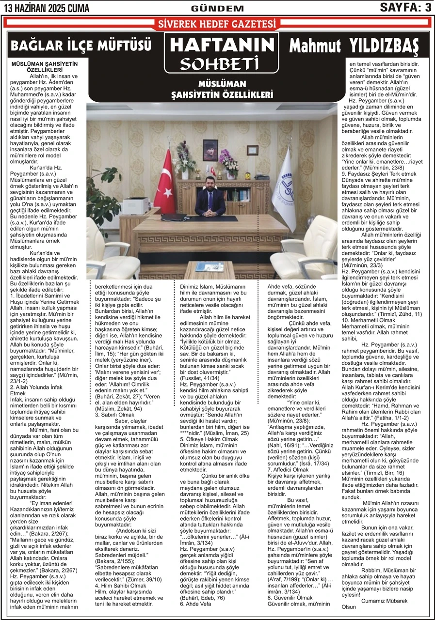 13.06.2025 Tarihli Gazetemiz