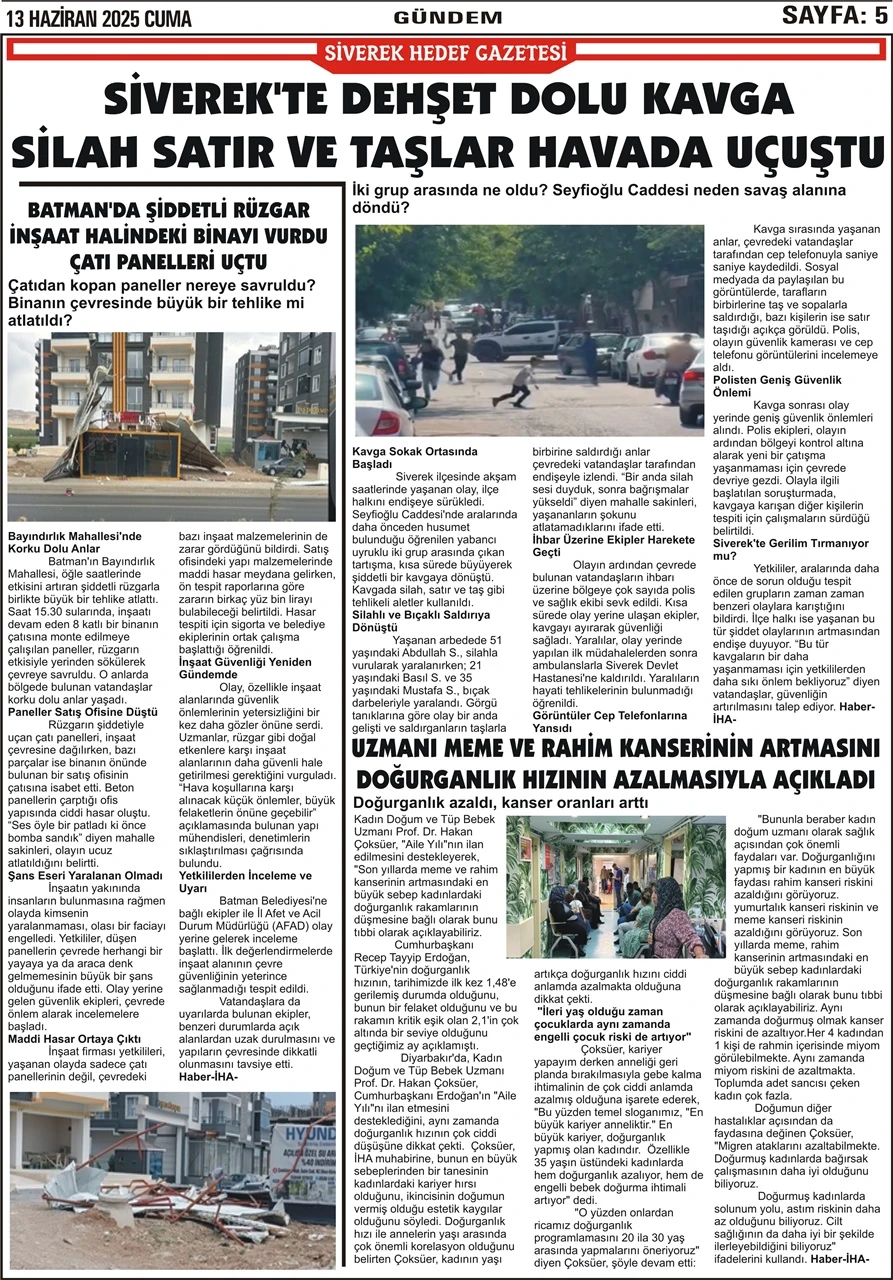 13.06.2025 Tarihli Gazetemiz