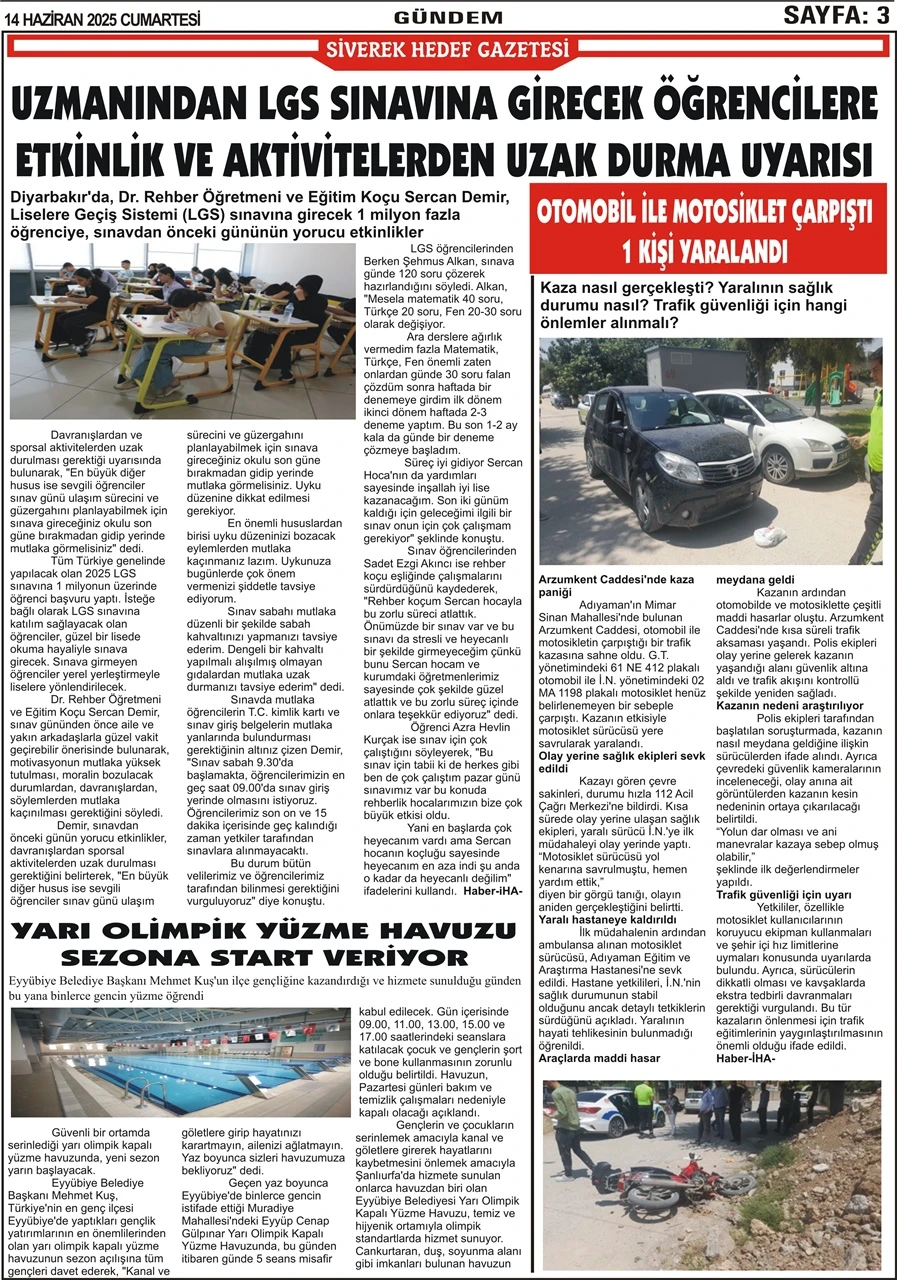 14.06.2025 Tarihli Gazetemiz