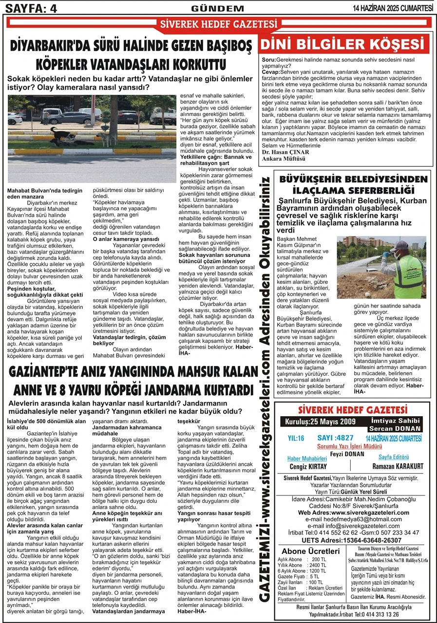 14.06.2025 Tarihli Gazetemiz