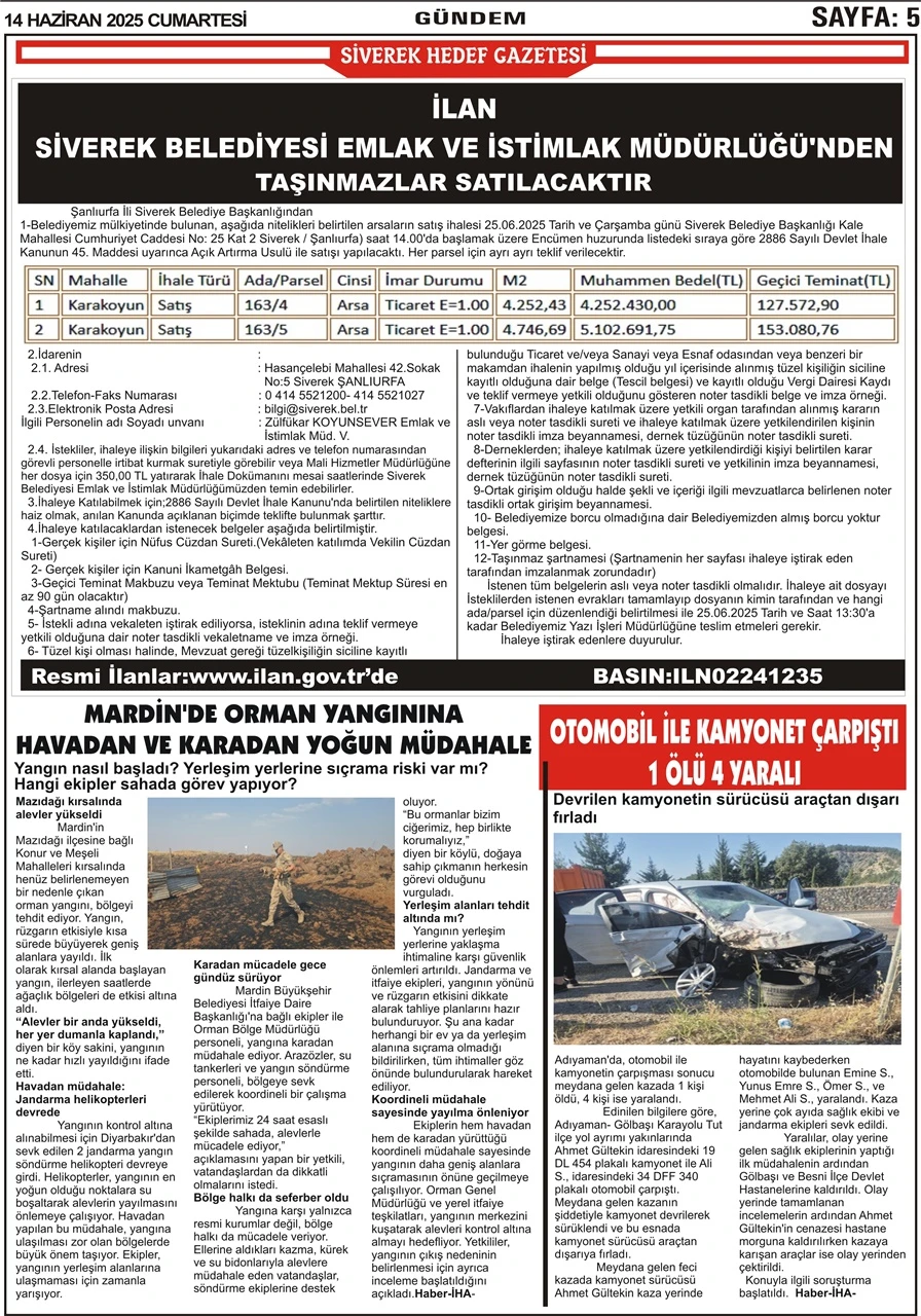 14.06.2025 Tarihli Gazetemiz