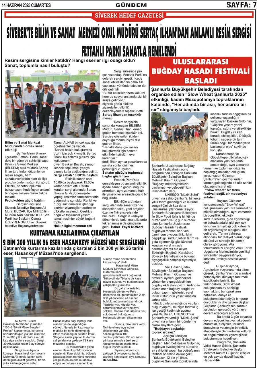 14.06.2025 Tarihli Gazetemiz