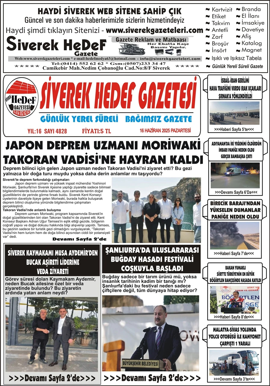 16.06.2025 Tarihli Gazetemiz