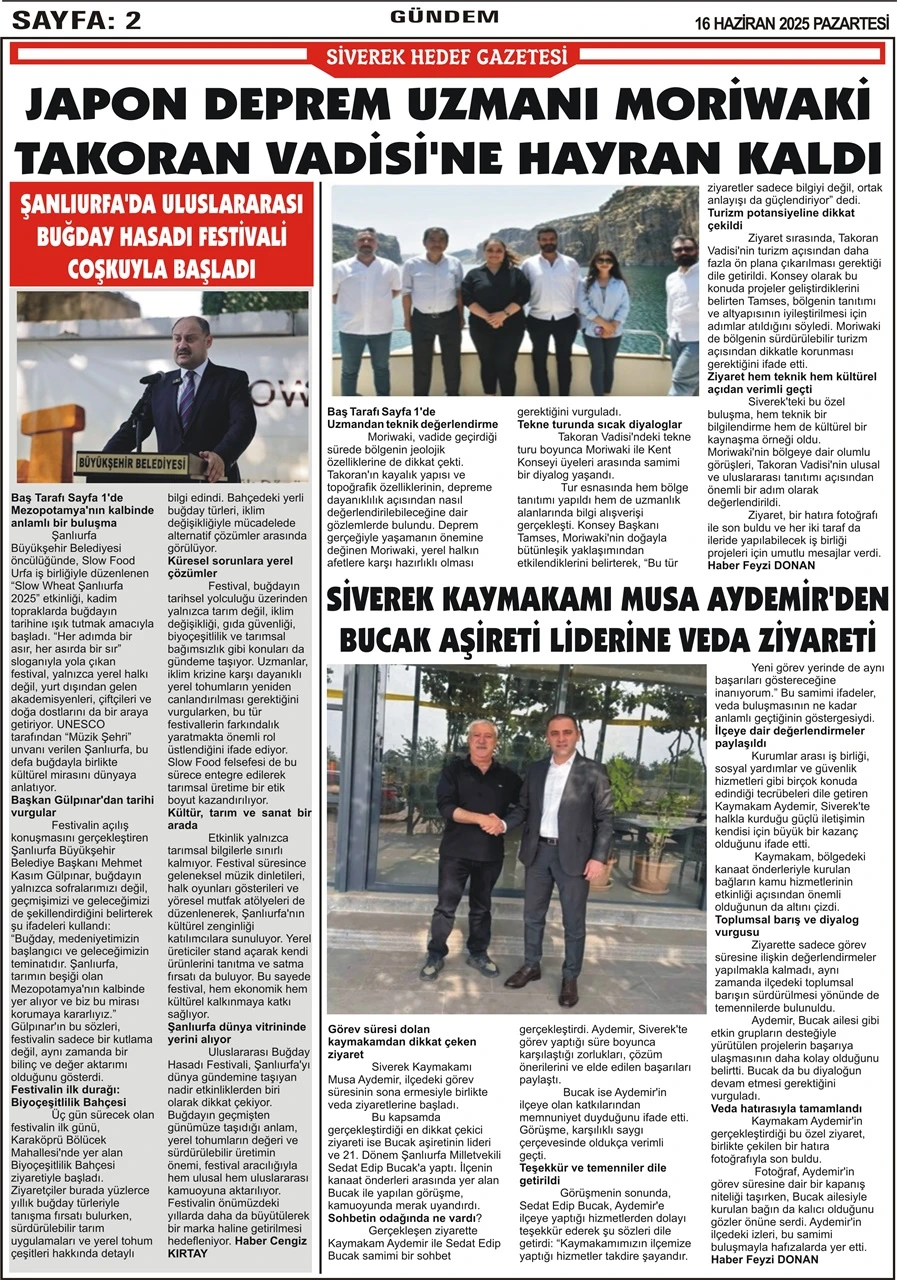 16.06.2025 Tarihli Gazetemiz