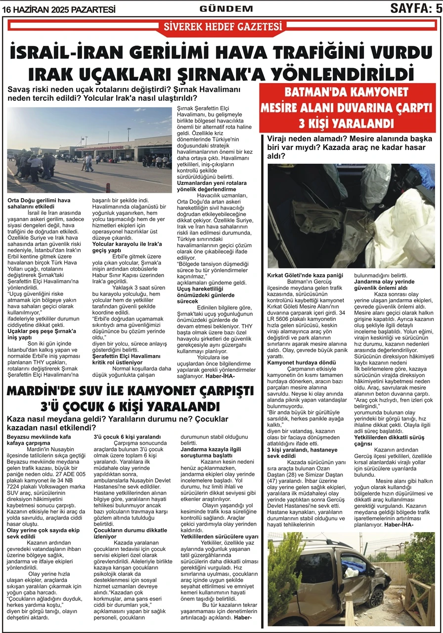 16.06.2025 Tarihli Gazetemiz