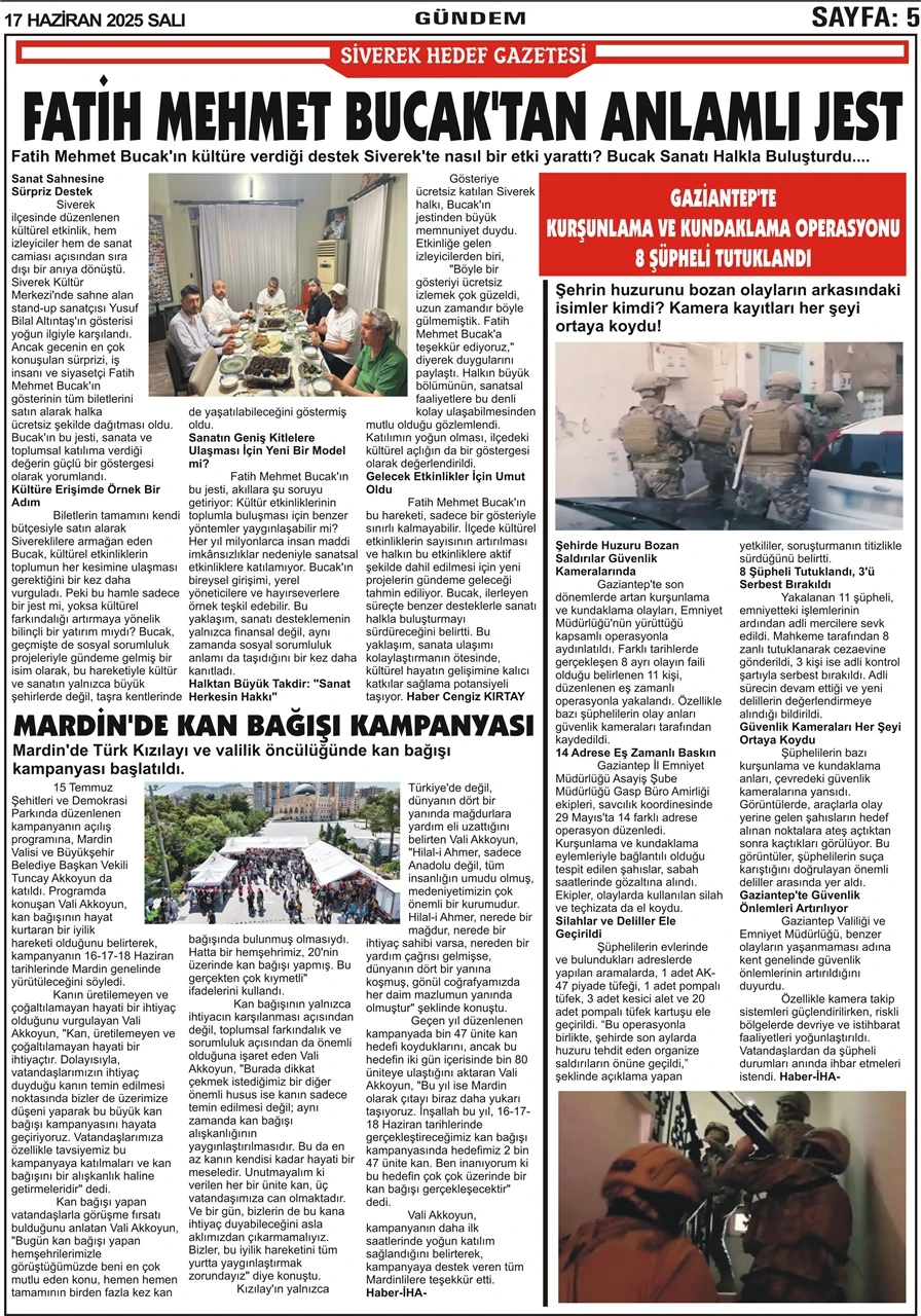 17.06.2025 Tarihli Gazetemiz