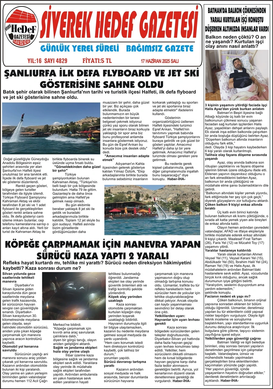 17.06.2025 Tarihli Gazetemiz