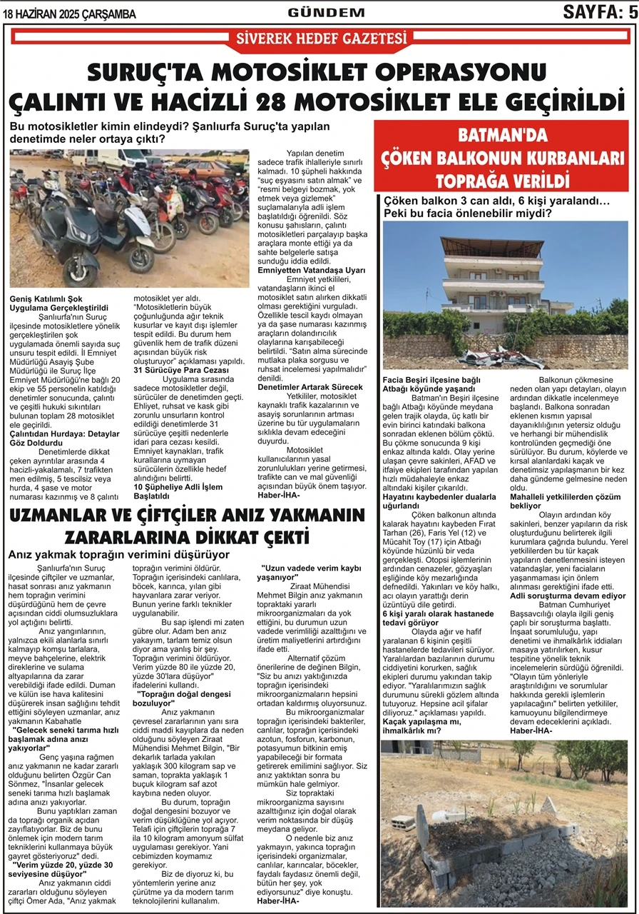 18.06.2025 Tarihli Gazetemiz