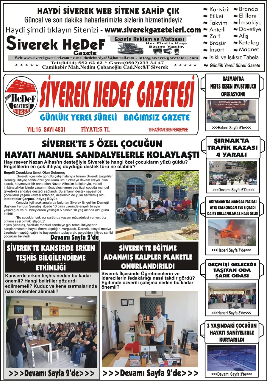 19.06.2025 Tarihli Gazetemiz