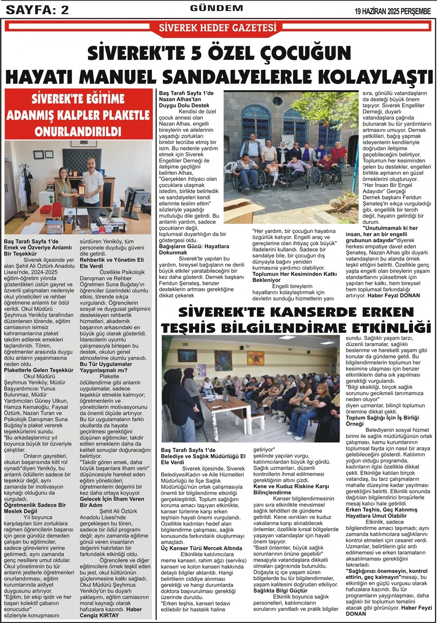 19.06.2025 Tarihli Gazetemiz