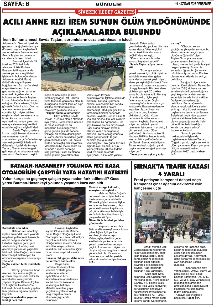 19.06.2025 Tarihli Gazetemiz