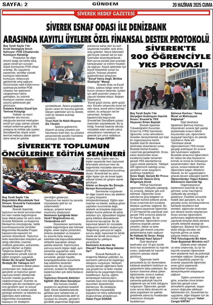 20.06.2025 Tarihli Gazetemiz