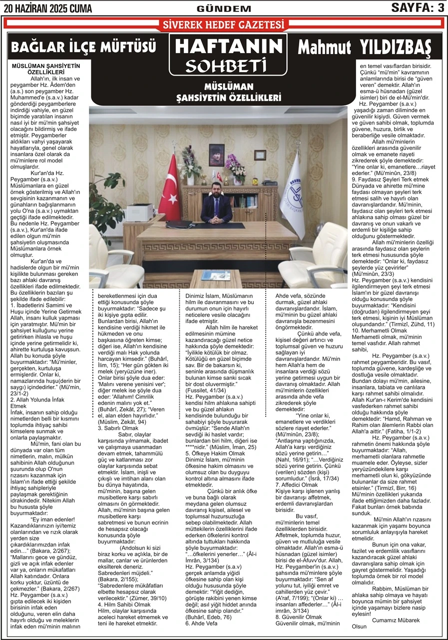 20.06.2025 Tarihli Gazetemiz