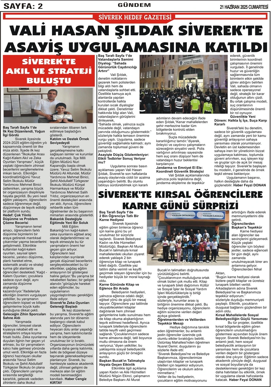 21.06.2025 Tarihli Gazetemiz