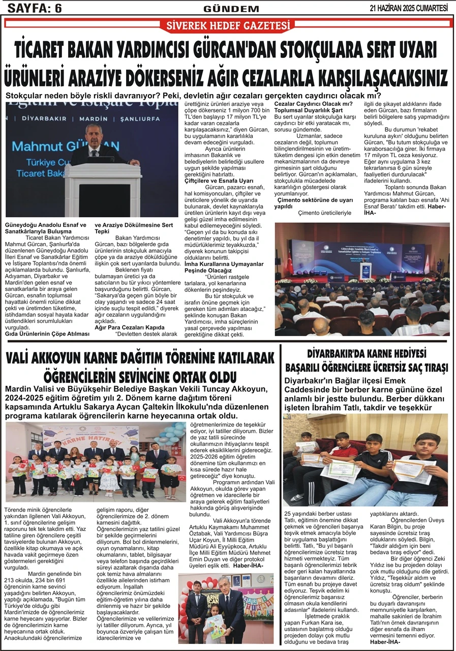 21.06.2025 Tarihli Gazetemiz
