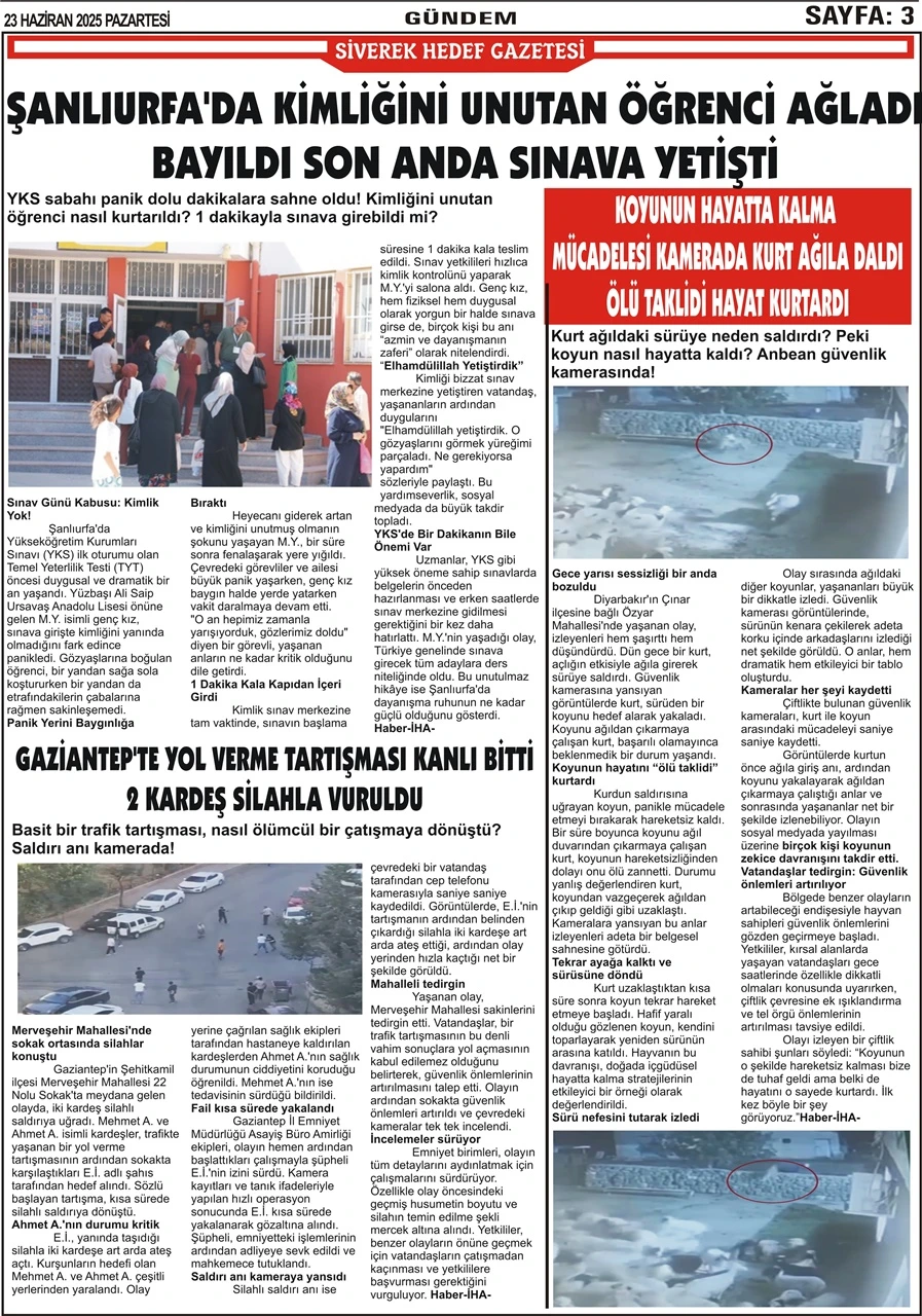23.06.2025 Tarihli Gazetemiz