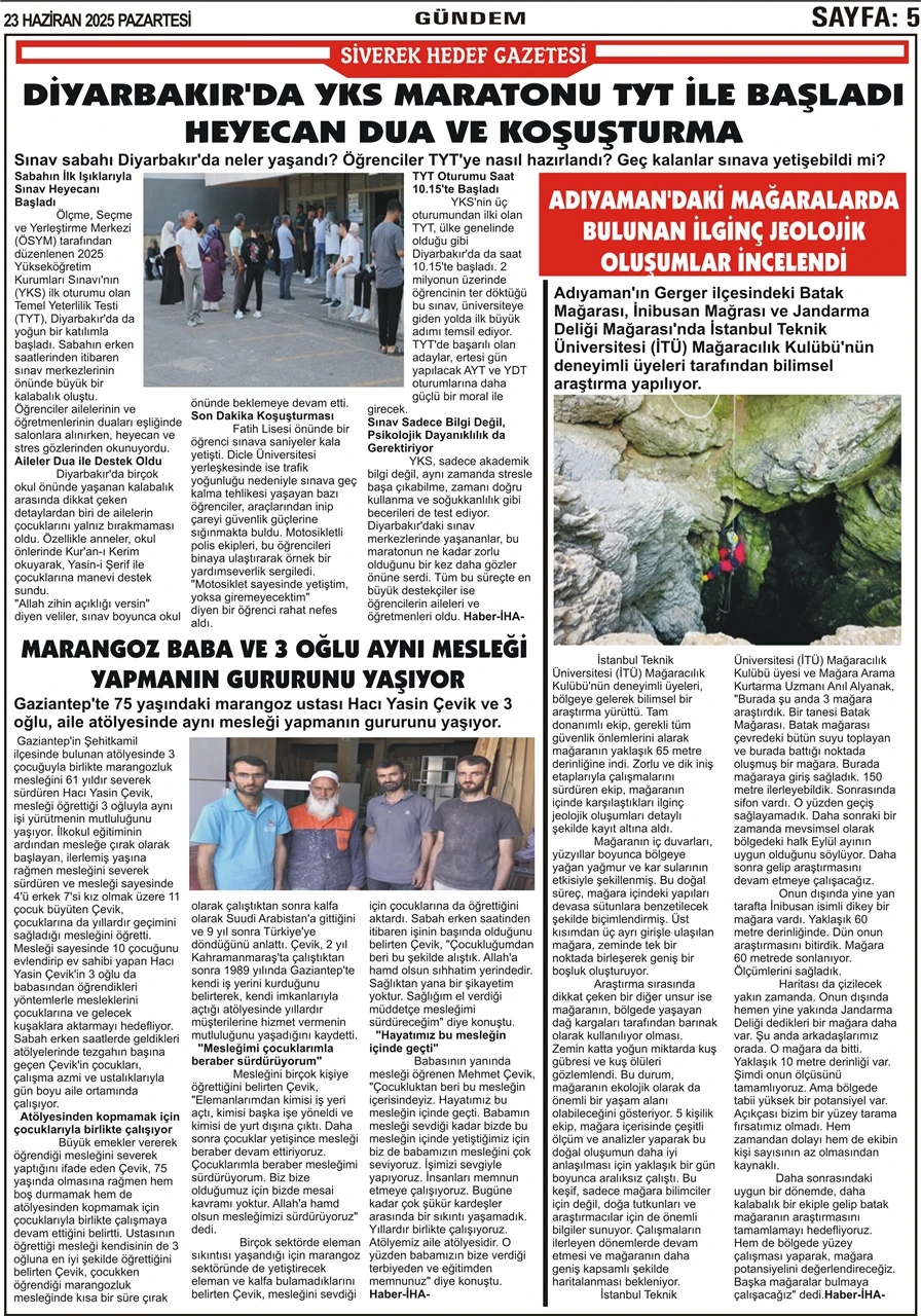23.06.2025 Tarihli Gazetemiz