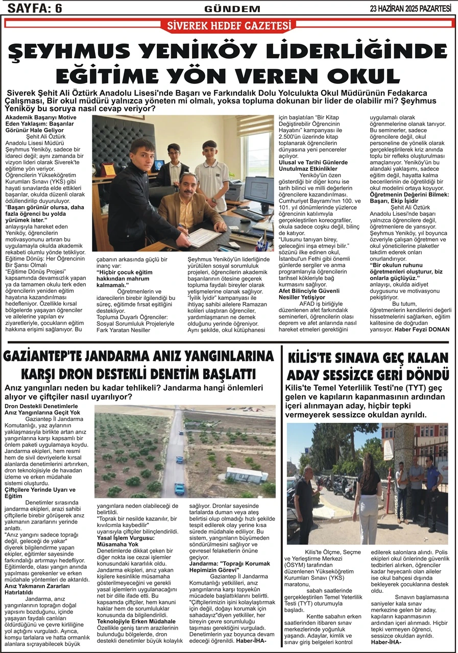 23.06.2025 Tarihli Gazetemiz