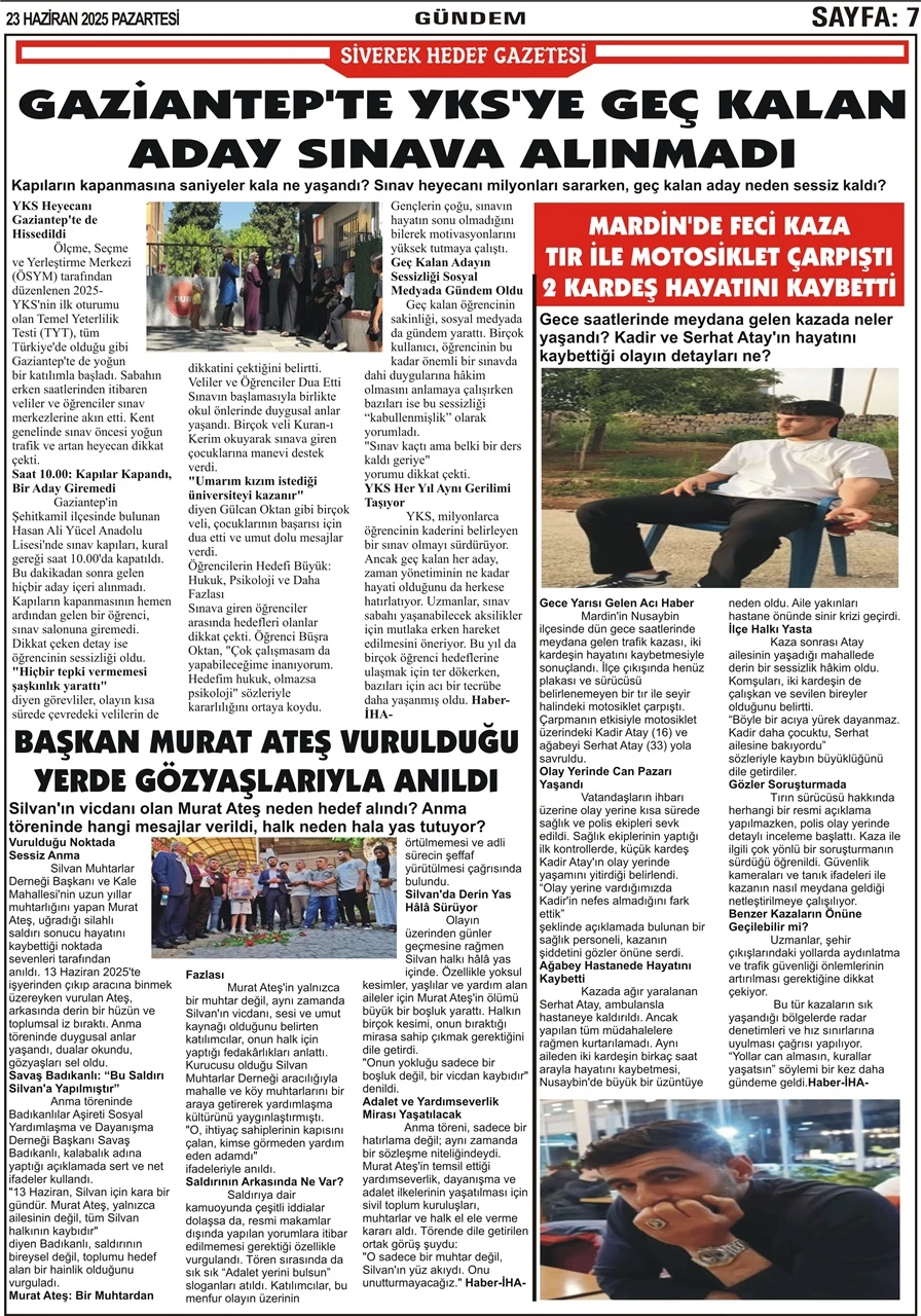 23.06.2025 Tarihli Gazetemiz