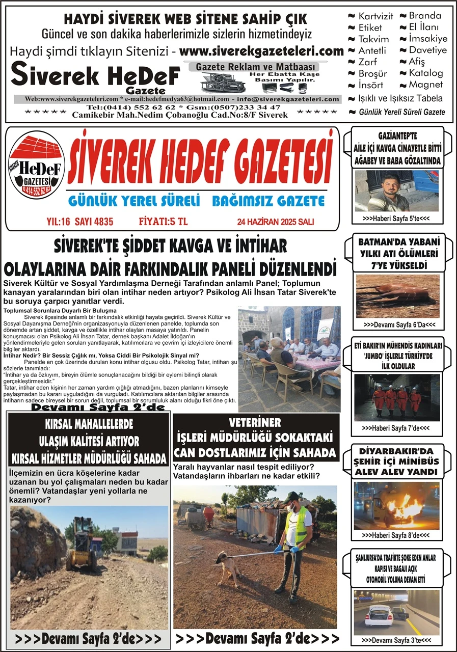 24.06.2025 Tarihli Gazetemiz