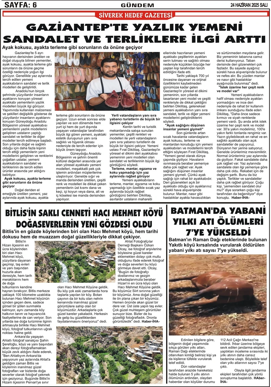 24.06.2025 Tarihli Gazetemiz