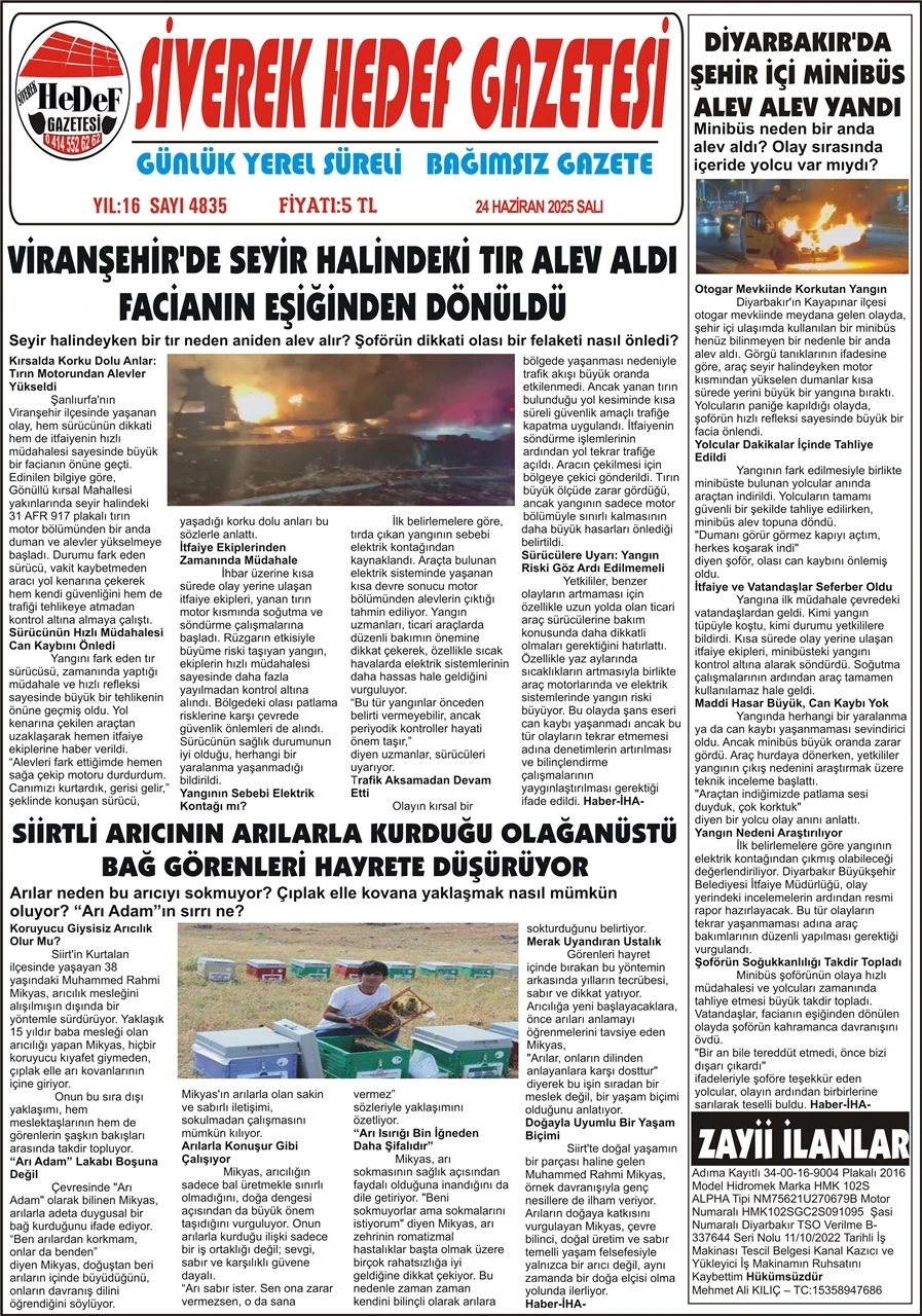 24.06.2025 Tarihli Gazetemiz
